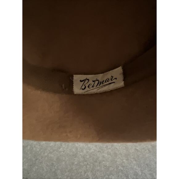 Betmar Vintage Brown Velour Felt Hat Pillbox Beret Bow‎ Made in Italy - Picture 7 of 11